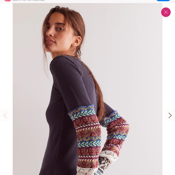1 Left!! Saleee🍁🔥🍁We The Free Free People All in Cuff Thermal  tee - Picture 1 of 7